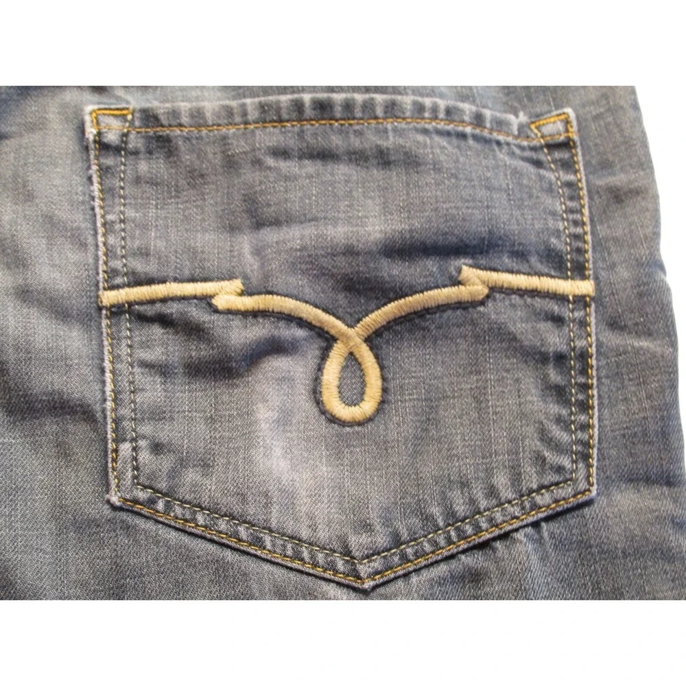 ECKO UNLTD 1972 Straight Leg Jeans Men 34/30 Blue Denim Distressed Mid Rise
